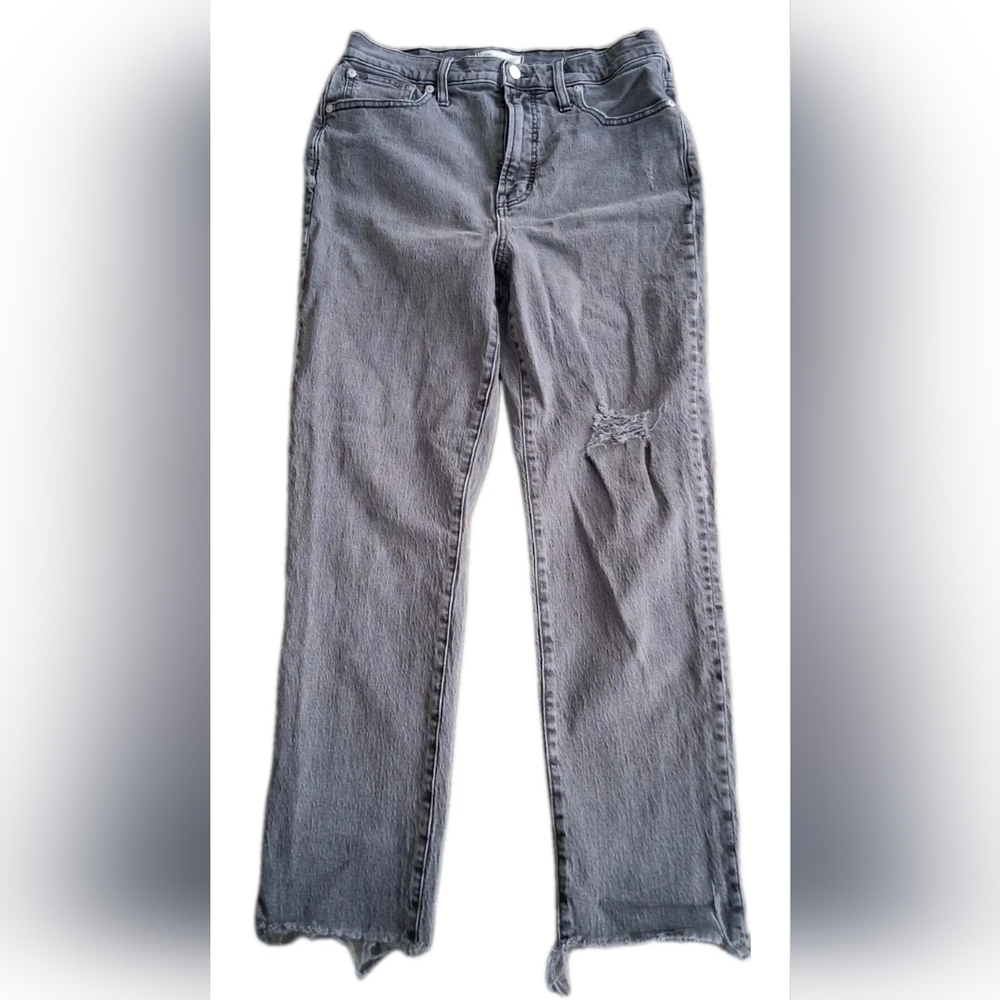Madewell Vintage Highrise Faded Black Jeans Straight Leg Waist 29" & 26.5 Inseam